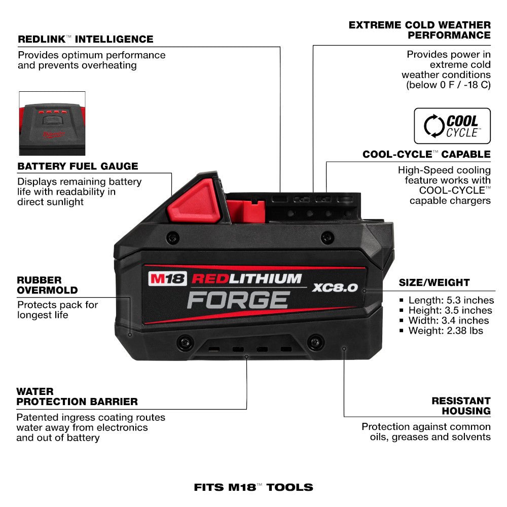 Milwaukee 2834-20B8F M18 FUEL 18V 7-1/4" Circular Saw w/ 8AH Forge Battery - Image 19