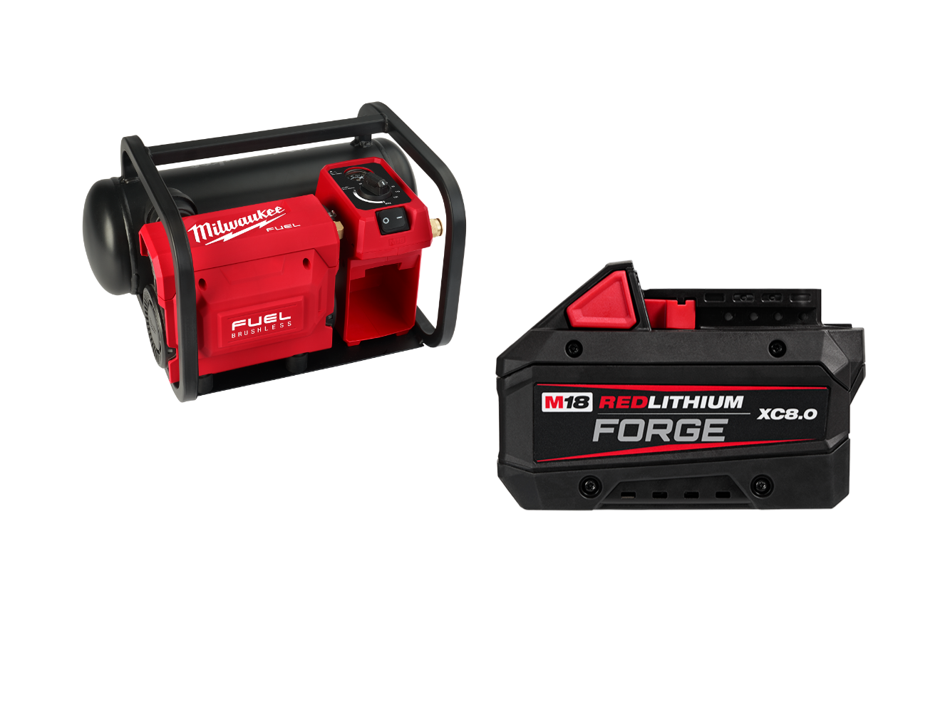 Milwaukee 2840-20B8F M18 FUEL 18V 2 Gallon Compact Compressor w/ 8AH Battery