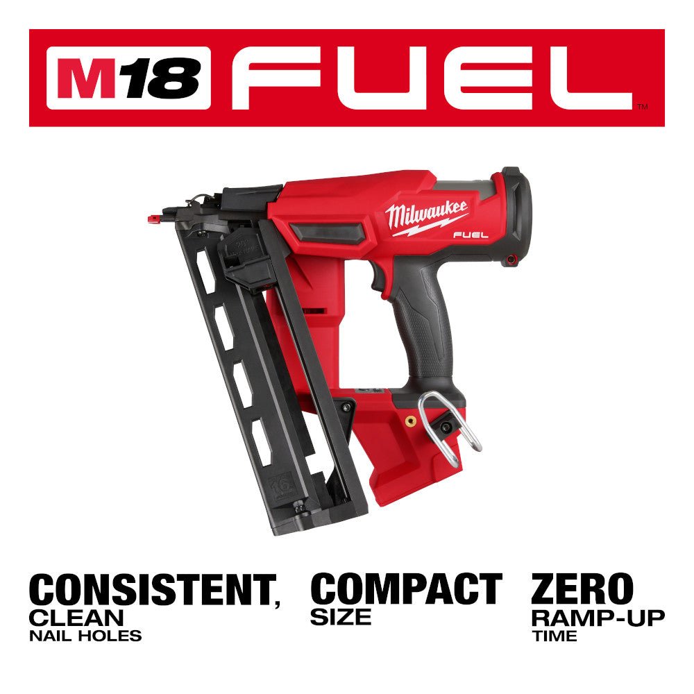 Milwaukee 2841-20 M18 FUEL Ergonomic 16 Gauge Angled Finish Nailer - Bare Tool - Image 2