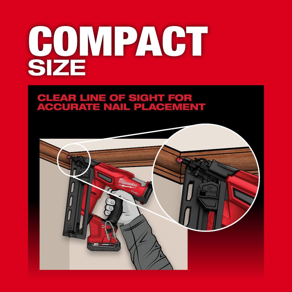 Milwaukee 2841-20 M18 FUEL Ergonomic 16 Gauge Angled Finish Nailer - Bare Tool - Image 5