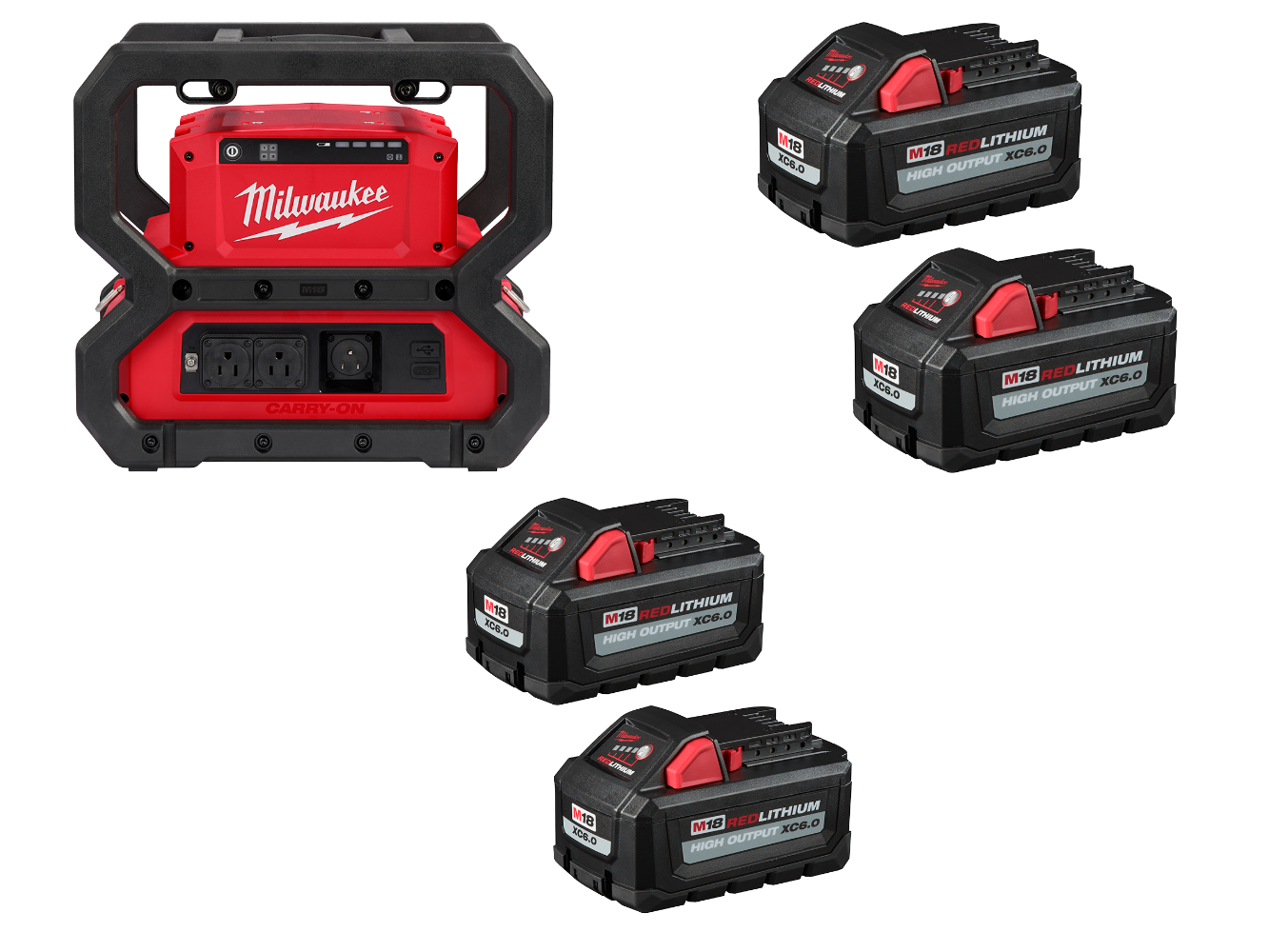 Milwaukee 2845-20X6 M18 18V 3600W/1800W Power Supply w/ 4 - 6AH Batteries