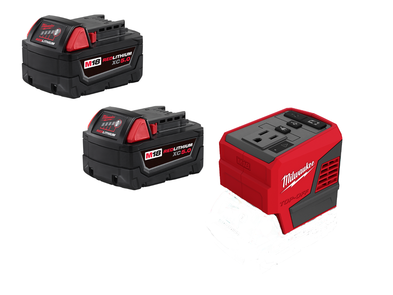 Milwaukee 2846-20BT5 M18 Top Off Power Supply w/ XC5.0 Capacity Battery - 2 PK