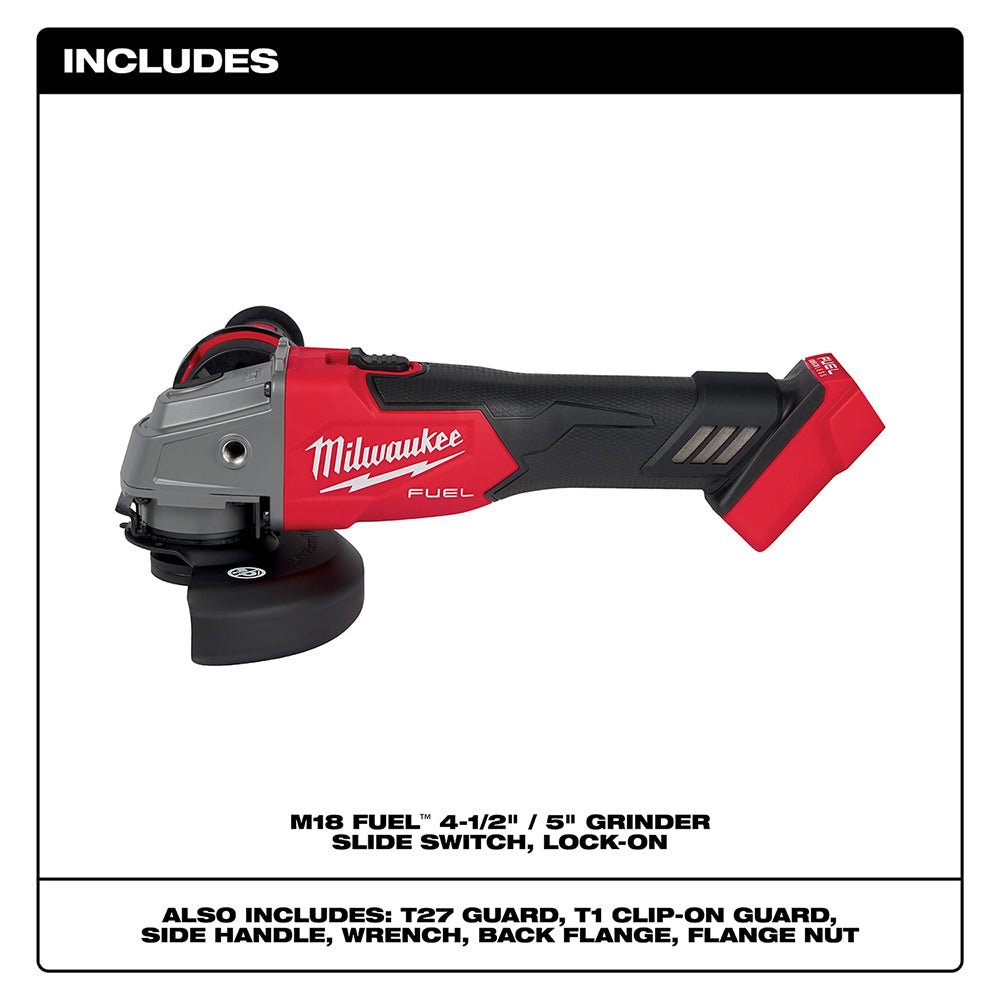 Milwaukee 2881-20 M18 FUEL 4-1/2" / 5" Grinder Slide Switch Lock-On - Bare Tool - Image 2
