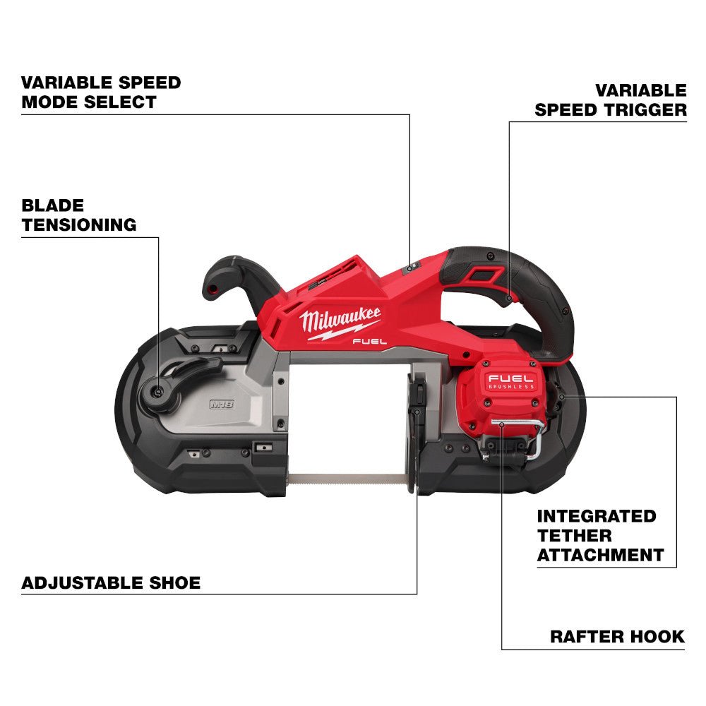 Milwaukee 2929-20GR M18 FUEL 18V Deep Cut Bandsaw w/ M18 Cordless Grinder - Image 17