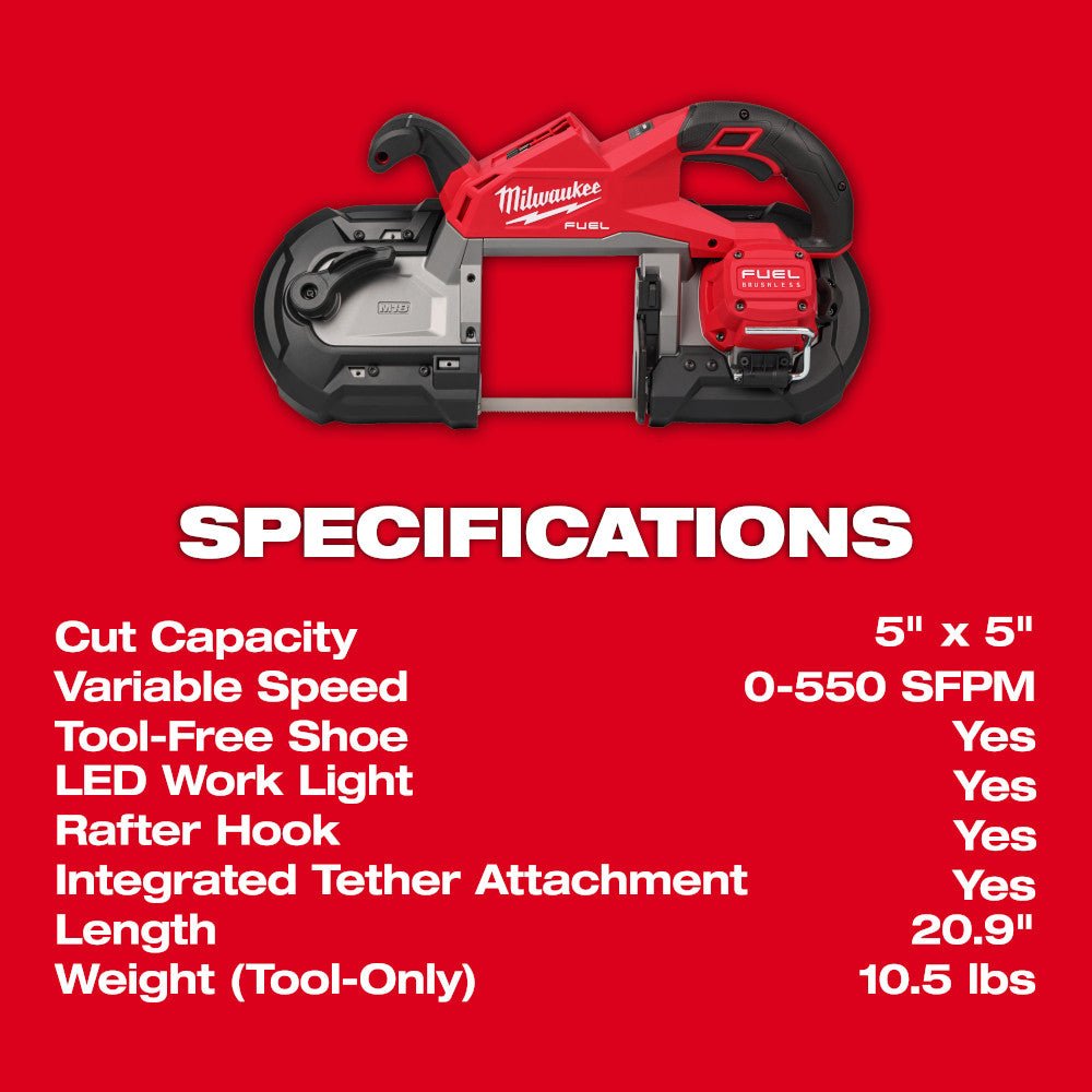 Milwaukee 2929-20GR M18 FUEL 18V Deep Cut Bandsaw w/ M18 Cordless Grinder - Image 21