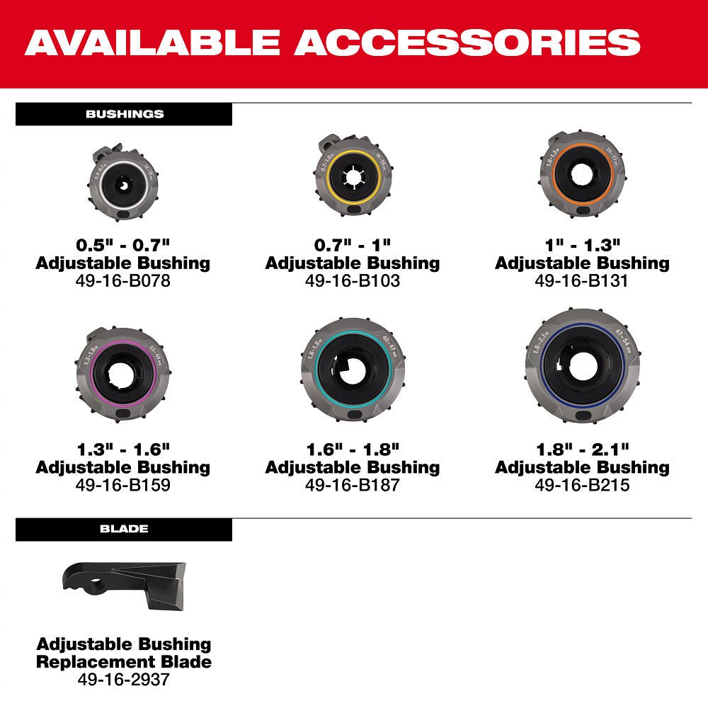 Milwaukee 2937-21 M18 FUEL 18V Covered Cable Stripper Kit Adjustable Bushings - Image 11