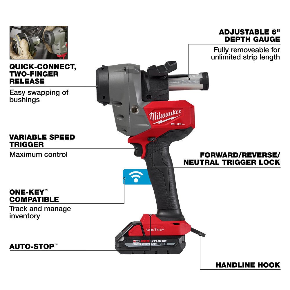 Milwaukee 2937-21 M18 FUEL 18V Covered Cable Stripper Kit Adjustable Bushings - Image 9