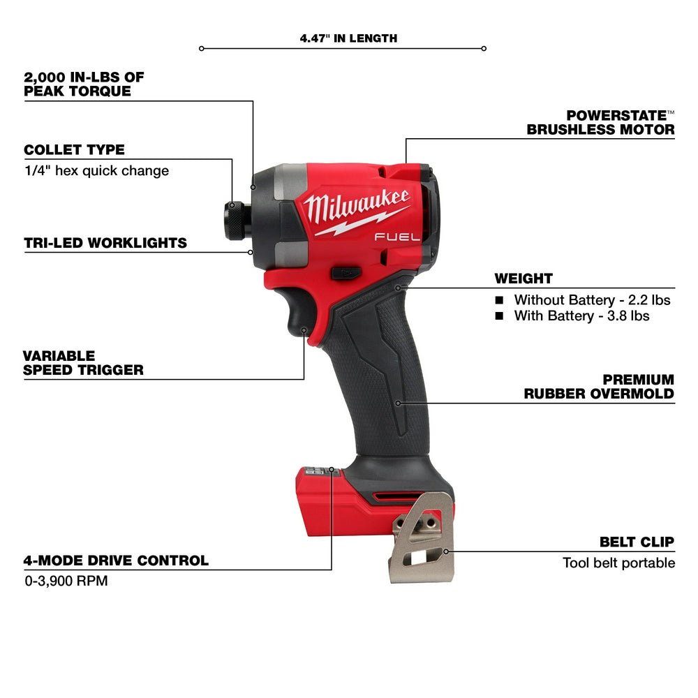 Milwaukee 2953-20BT5 M18 Impact Driver w/XC5.0 Extended Capacity Battery - 2 PK - Image 6
