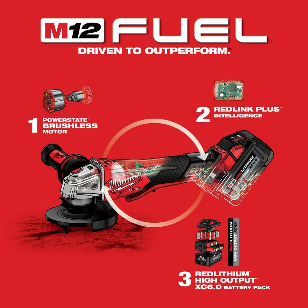 Milwaukee 2960-20GR2 M18 FUEL 18V 3/8" Li-Ion Impact Wrench w/ 4-1/2"-5" Grinder - Image 18
