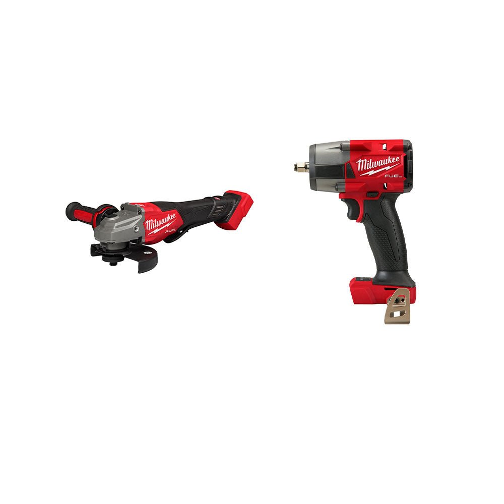 Milwaukee 2960-20GR2 M18 FUEL 18V 3/8" Li-Ion Impact Wrench w/ 4-1/2"-5" Grinder