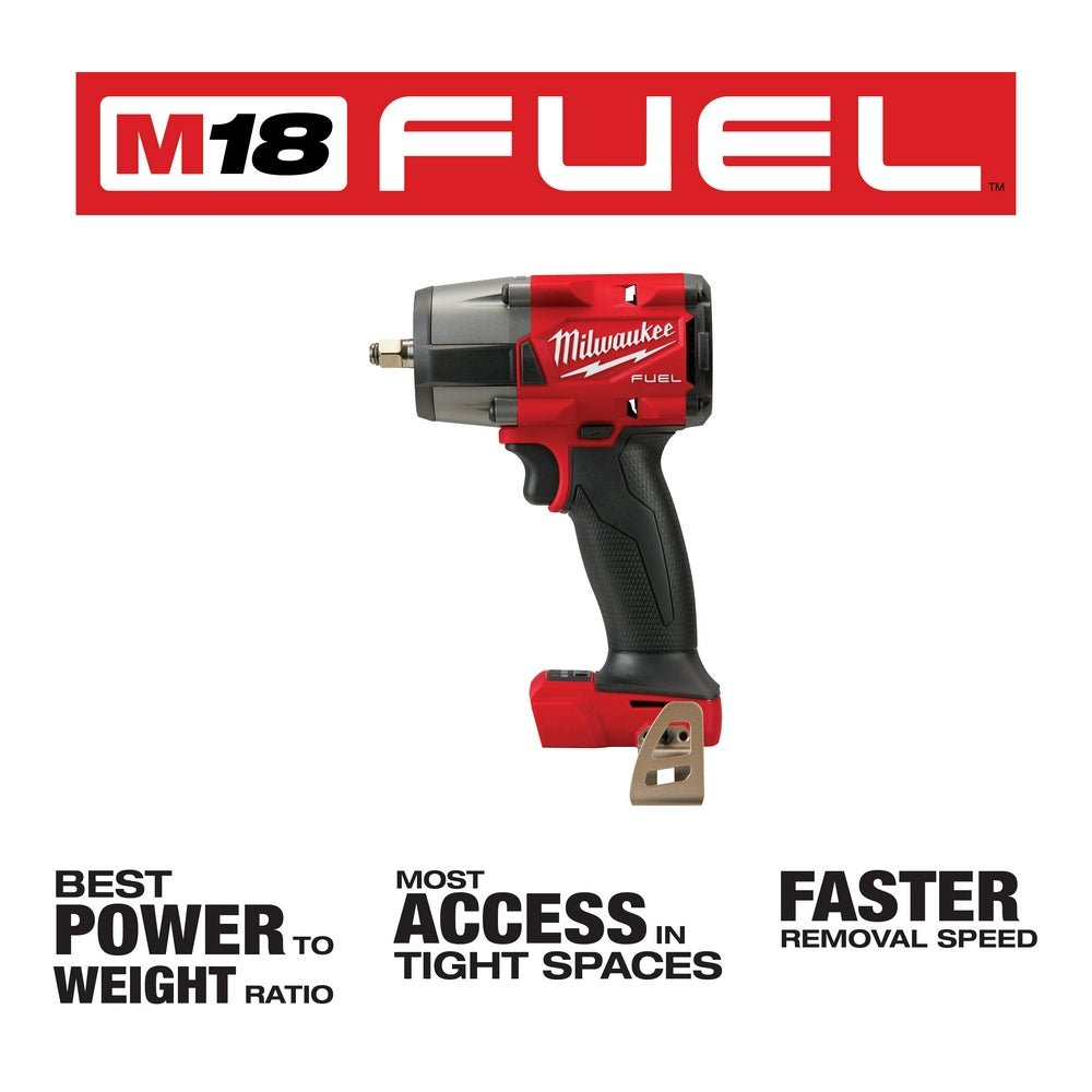 Milwaukee 2960-20GR2 M18 FUEL 18V 3/8" Li-Ion Impact Wrench w/ 4-1/2"-5" Grinder - Image 2