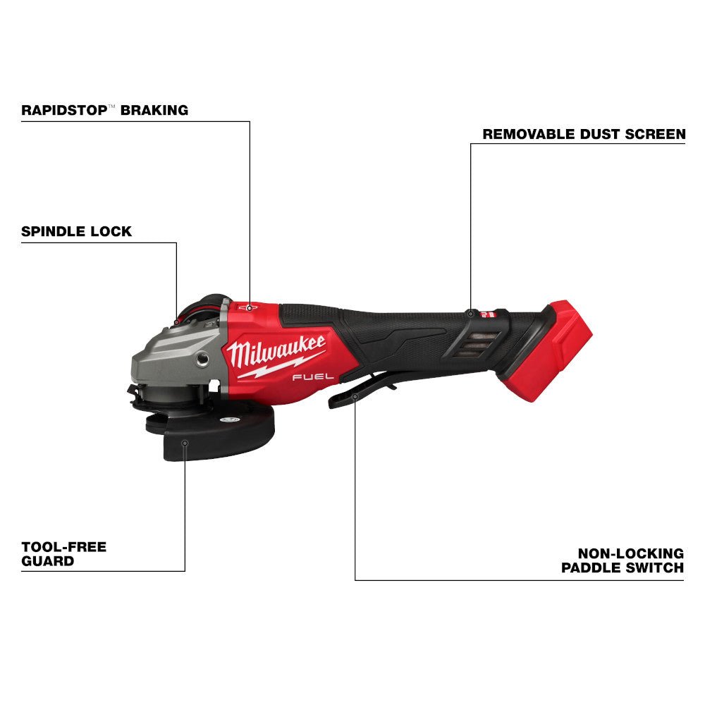 Milwaukee 2960-20GR2 M18 FUEL 18V 3/8" Li-Ion Impact Wrench w/ 4-1/2"-5" Grinder - Image 5