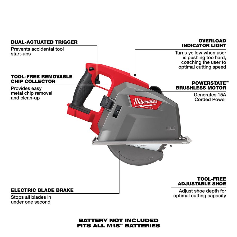 Milwaukee 2982-80 M18 FUEL 18V 8" Metal Cutting Circular Saw - Bare Tool, Recon - Image 6