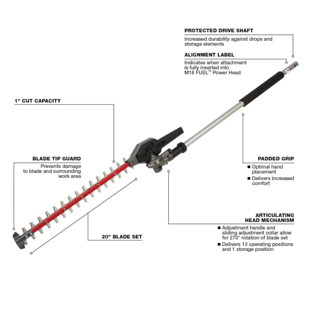 Milwaukee 3016-21STH M18 18V Cordless String Trimmer w/ Hedge Attachment - Image 11