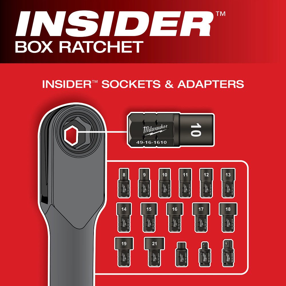 Milwaukee 3050-20X5 M12 FUEL INSIDER 12V Cordless Box Ratchet w/ 5AH Battery - Image 19
