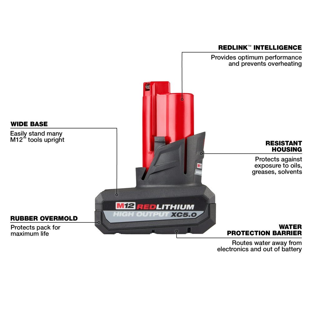 Milwaukee 3050-20X5 M12 FUEL INSIDER 12V Cordless Box Ratchet w/ 5AH Battery - Image 4
