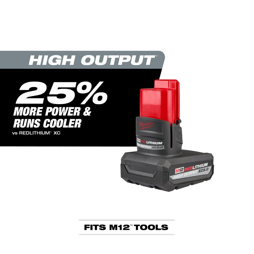 Milwaukee 3050-20X5 M12 FUEL INSIDER 12V Cordless Box Ratchet w/ 5AH Battery - Image 5