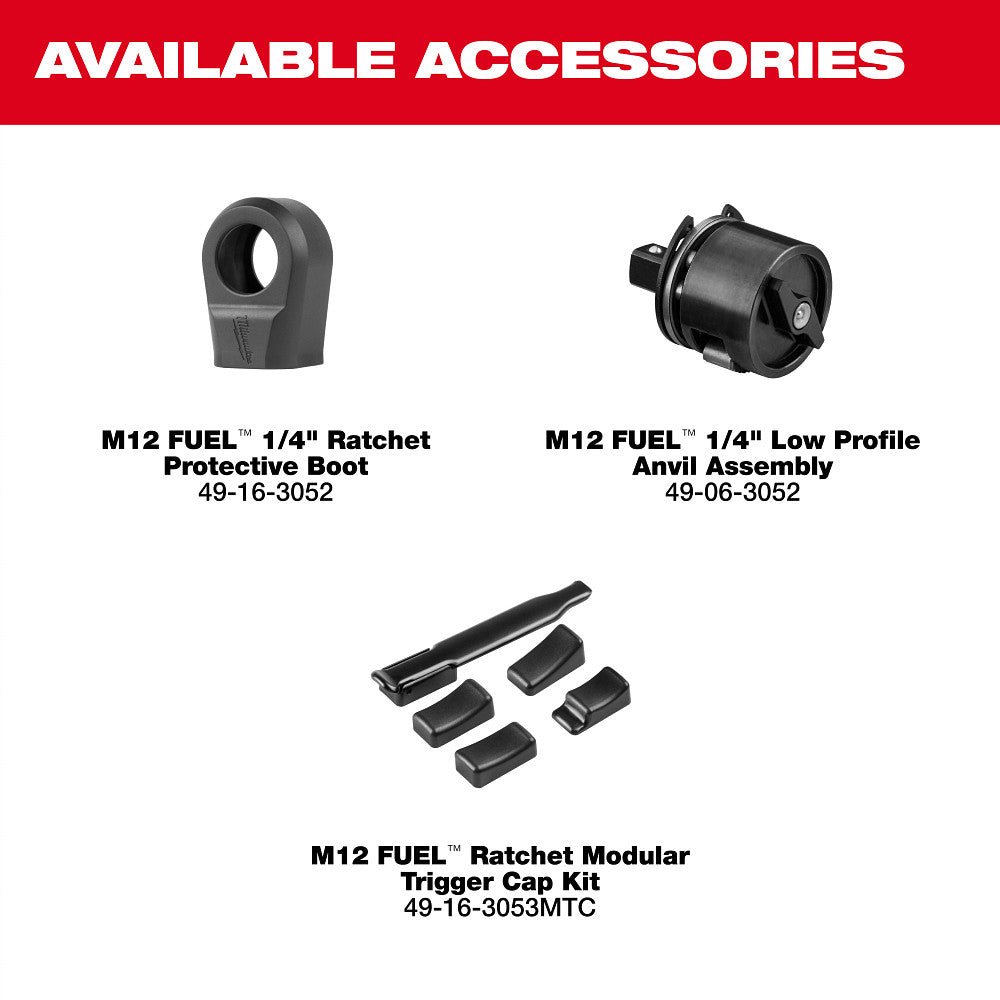 Milwaukee 3052-21 M12 FUEL 12V 1/4" Cordless Li-Ion Ratchet Kit - Image 13