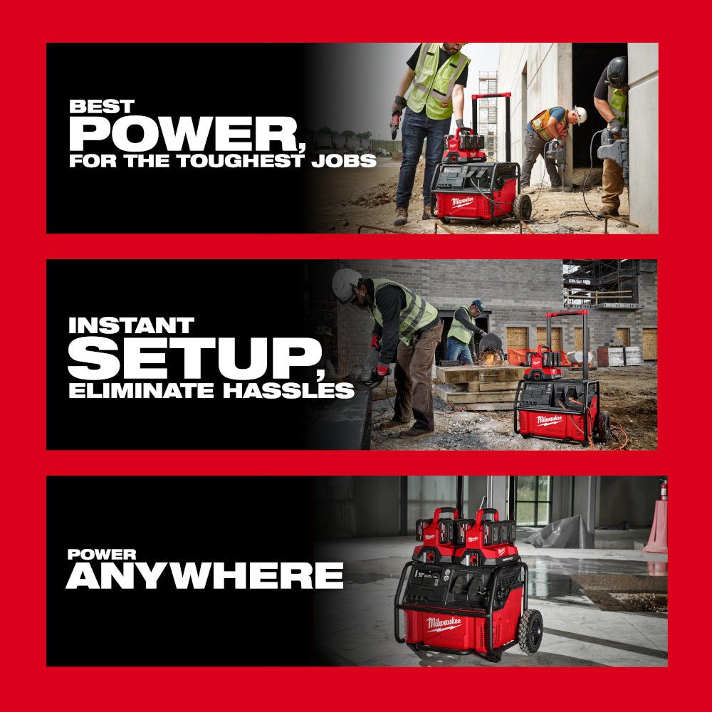 Milwaukee 3300R ROLL-ON PACKOUT 7200W/3600W 2.5kWh Battery Station Power Supply - Image 2