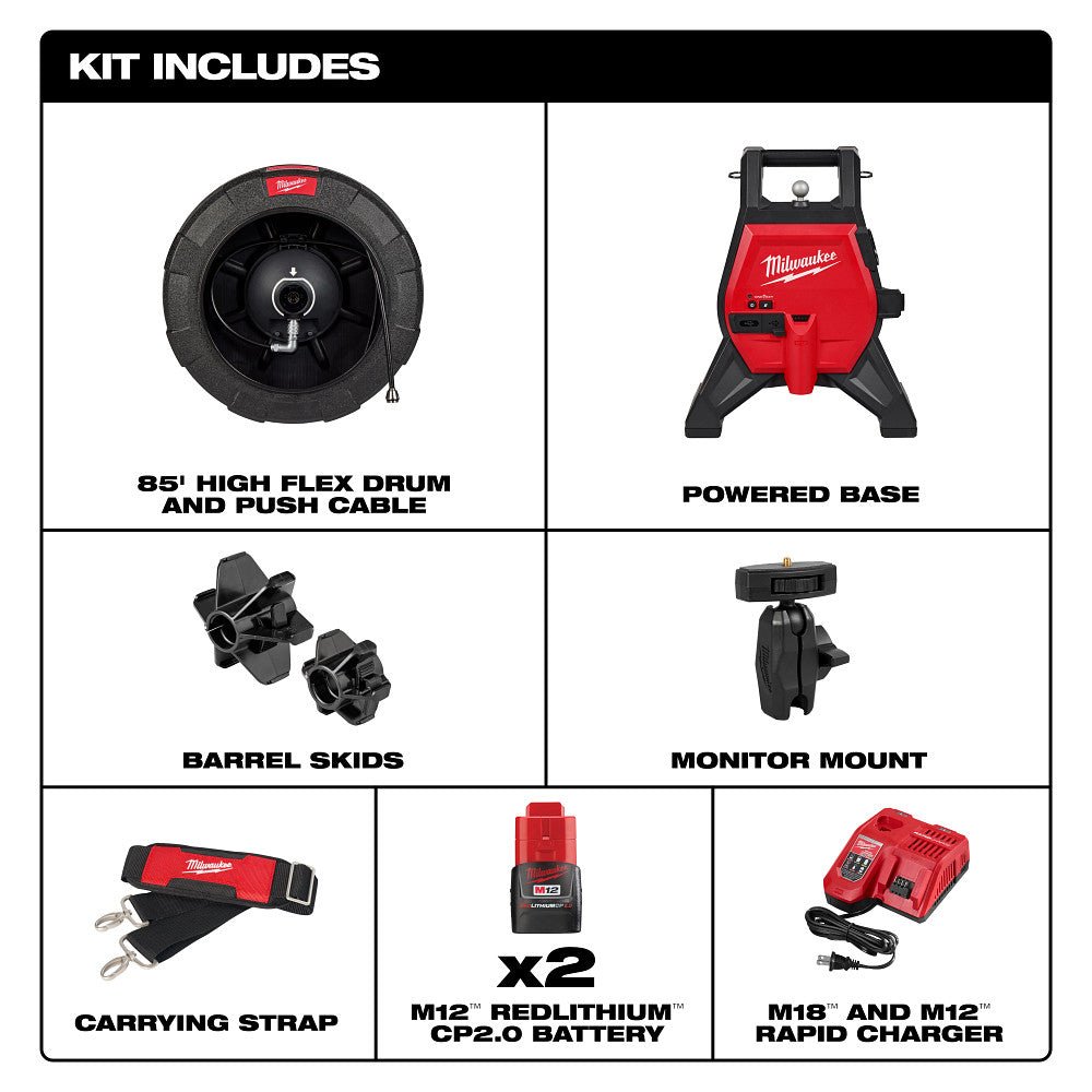 Milwaukee 3318-22B M12 12V 85 Foot High Flex Compact Inspection Camera Kit - Image 3