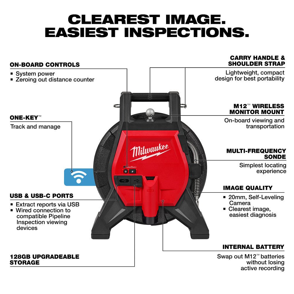 Milwaukee 3318-22B M12 12V 85 Foot High Flex Compact Inspection Camera Kit - Image 4