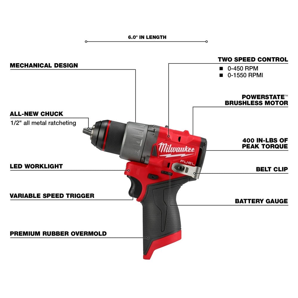 Milwaukee 3403-80 M12 FUEL 12V 1/2" Drill/Driver - Recon - Image 4