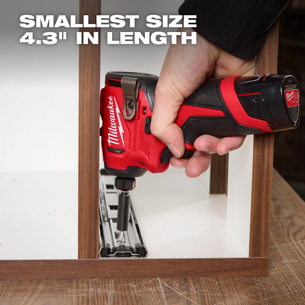 Milwaukee 3450-22 M12 12V 1/4" Subcompact Brushless Hex Impact Driver Kit - Image 6
