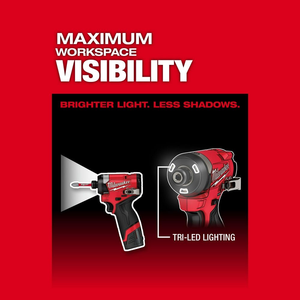 Milwaukee 3453-20XC M12 FUEL 12V Impact Driver w/ 4.0 AH Extended Battery - Image 8