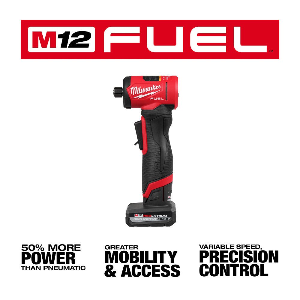 Milwaukee 3485-22B4W M12 FUEL 12V Right Angle Die Grinder Kit w/ 4AH Battery - Image 2