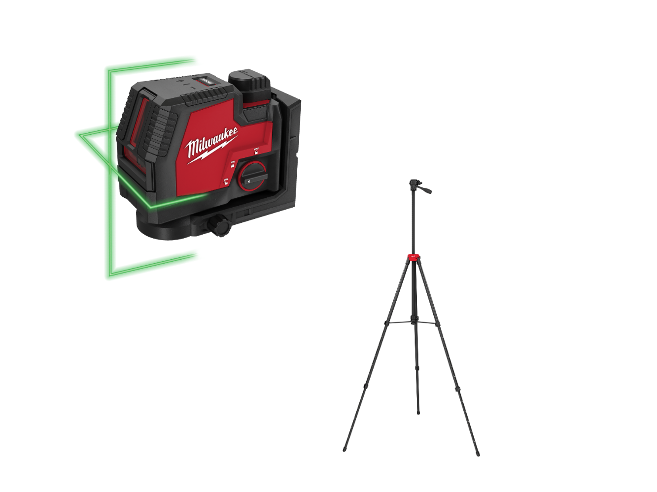 Milwaukee 3521-21TP USB Rechargeable Green Cross Line Laser w/ Tri-pod