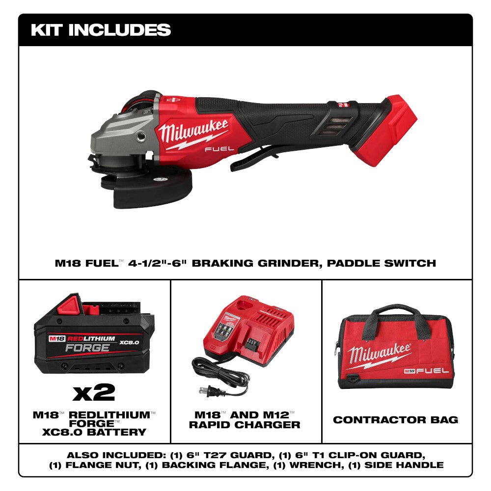 Milwaukee 3670-22 M18 FUEL 18V 4-1/2"-6" Braking Grinder Paddle Switch Kit - Image 2