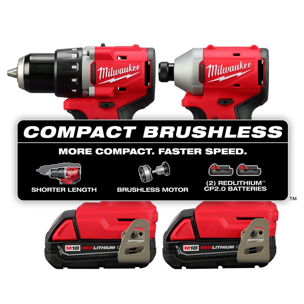 Milwaukee 3693-22CXvBLR M18 Compact Brushless 2-Tool Combo Kit w/ Blower - Image 2