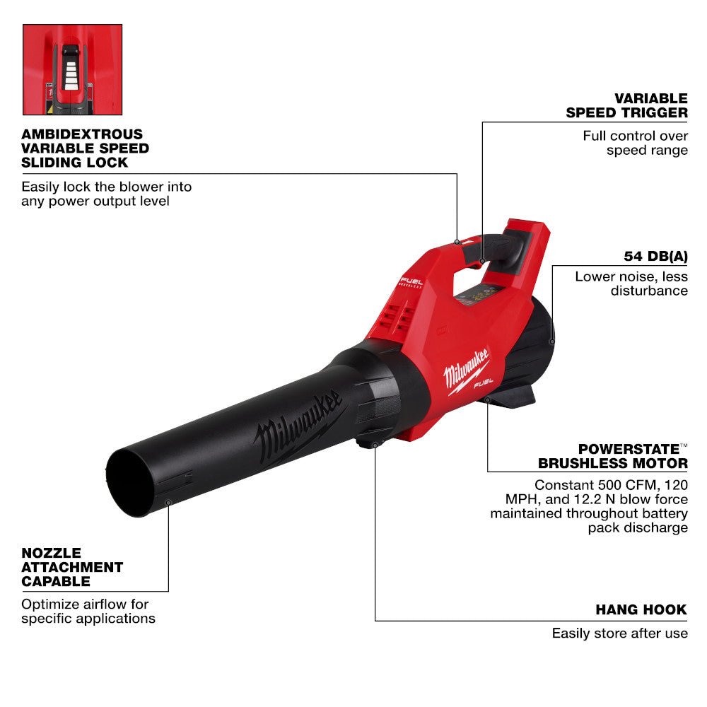 Milwaukee 3693-22CXvBLR M18 Compact Brushless 2-Tool Combo Kit w/ Blower - Image 5