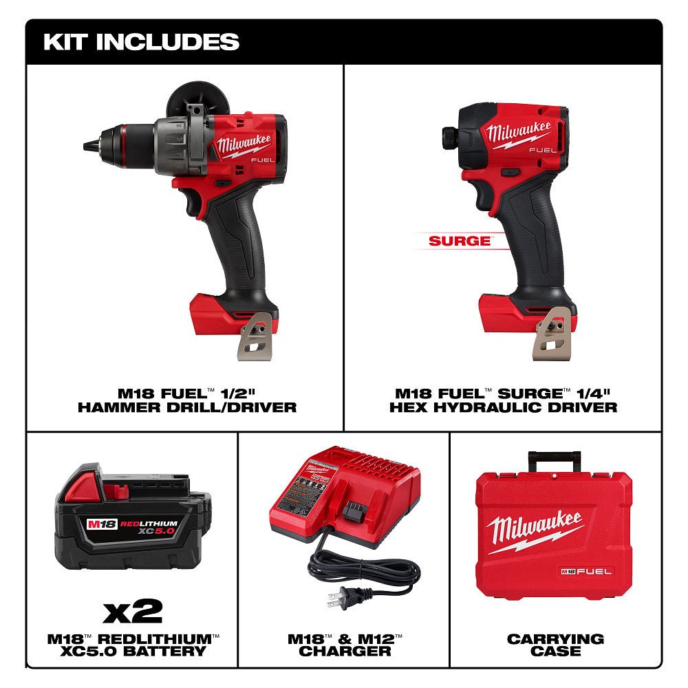 Milwaukee 3799-22 M18 FUEL 18V 2-Tool Cordless Li-Ion Combo Kit w/ AUTOSTOP - Image 2