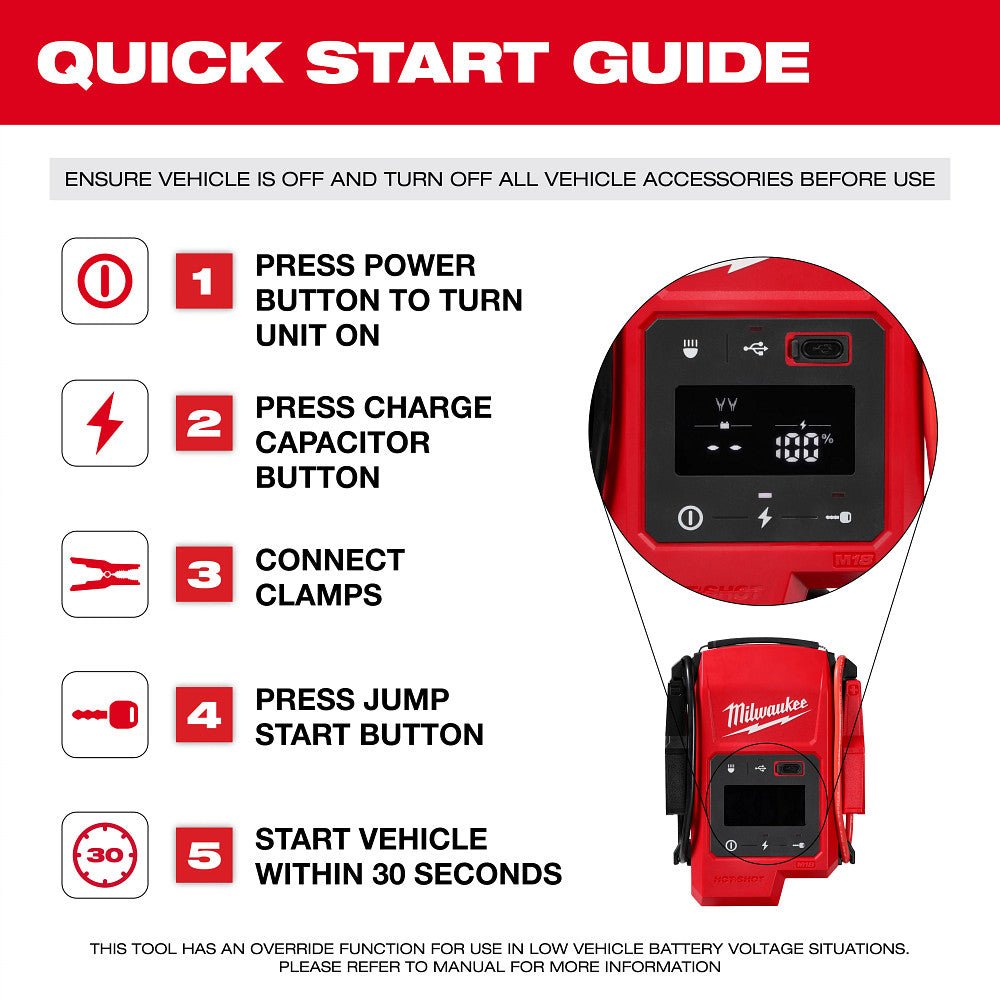 Milwaukee 3841-20 M18 18V HOTSHOT Jump Starter - Image 10