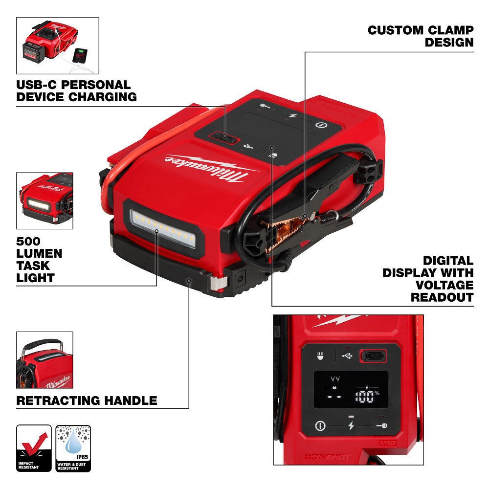 Milwaukee 3841-20 M18 18V HOTSHOT Jump Starter - Image 3
