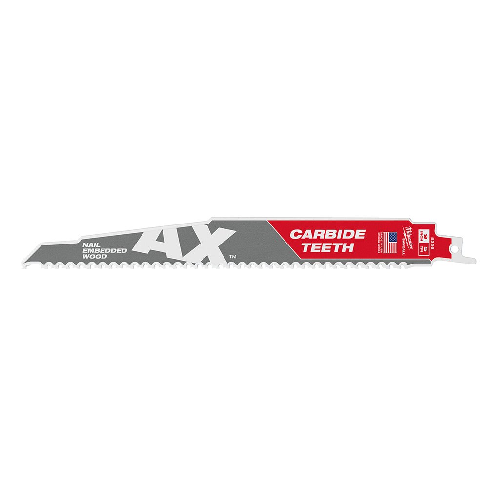 Milwaukee 48-00-5226 9" 5T SAWZALL BLADE The AX w/ Carbide Teeth Wood Blades