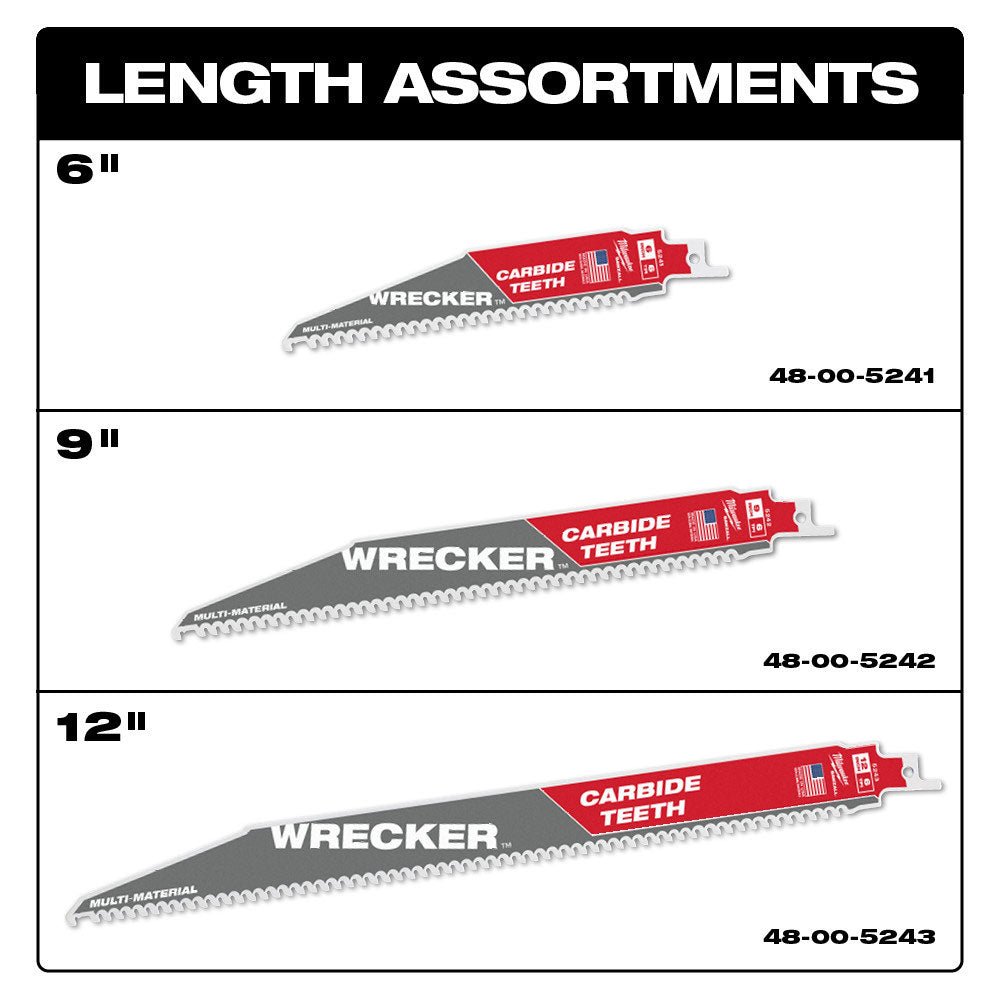 Milwaukee 48-00-5242 9" 6 TPI THE WRECKER w/ Carbide Teeth SAWZALL Blade - 1 PK - Image 8