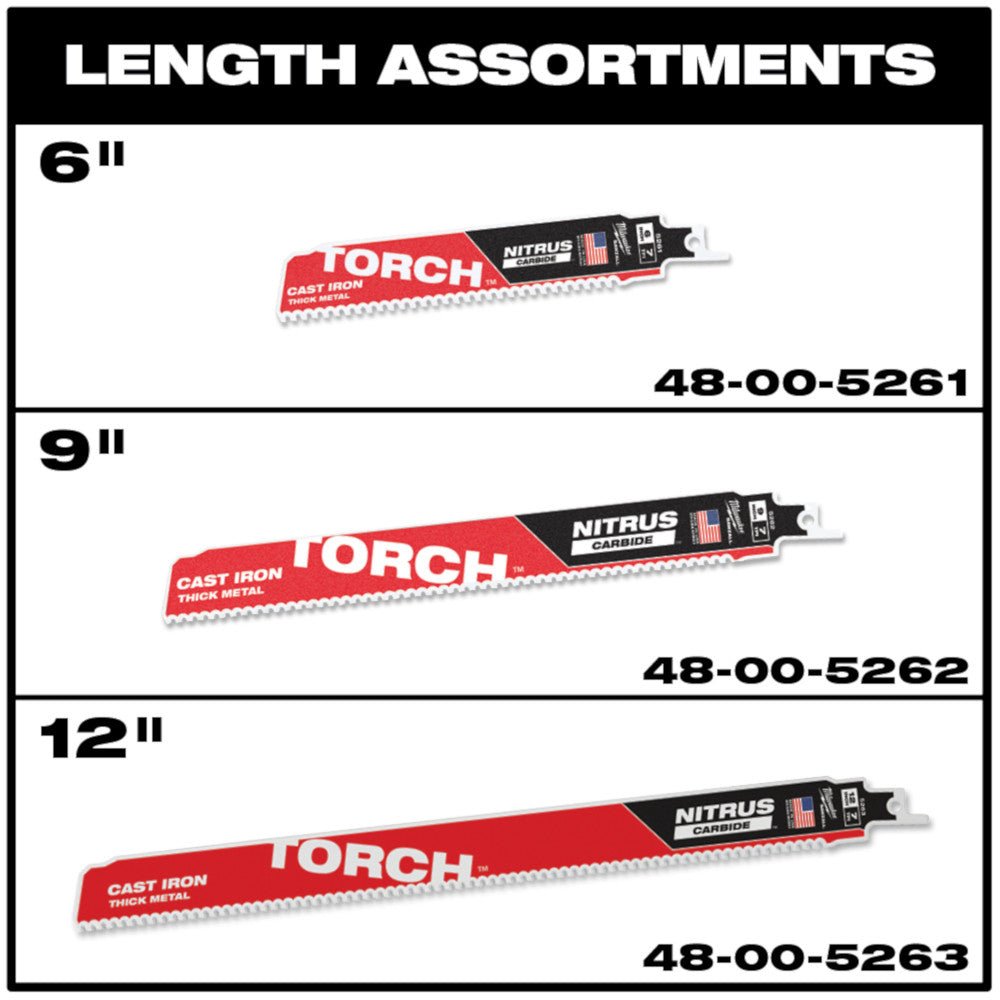 Milwaukee 48-00-5262 9" 7TPI The TORCH FOR CAST IRON w/ NITRUS CARBIDE - 1 PK - Image 6