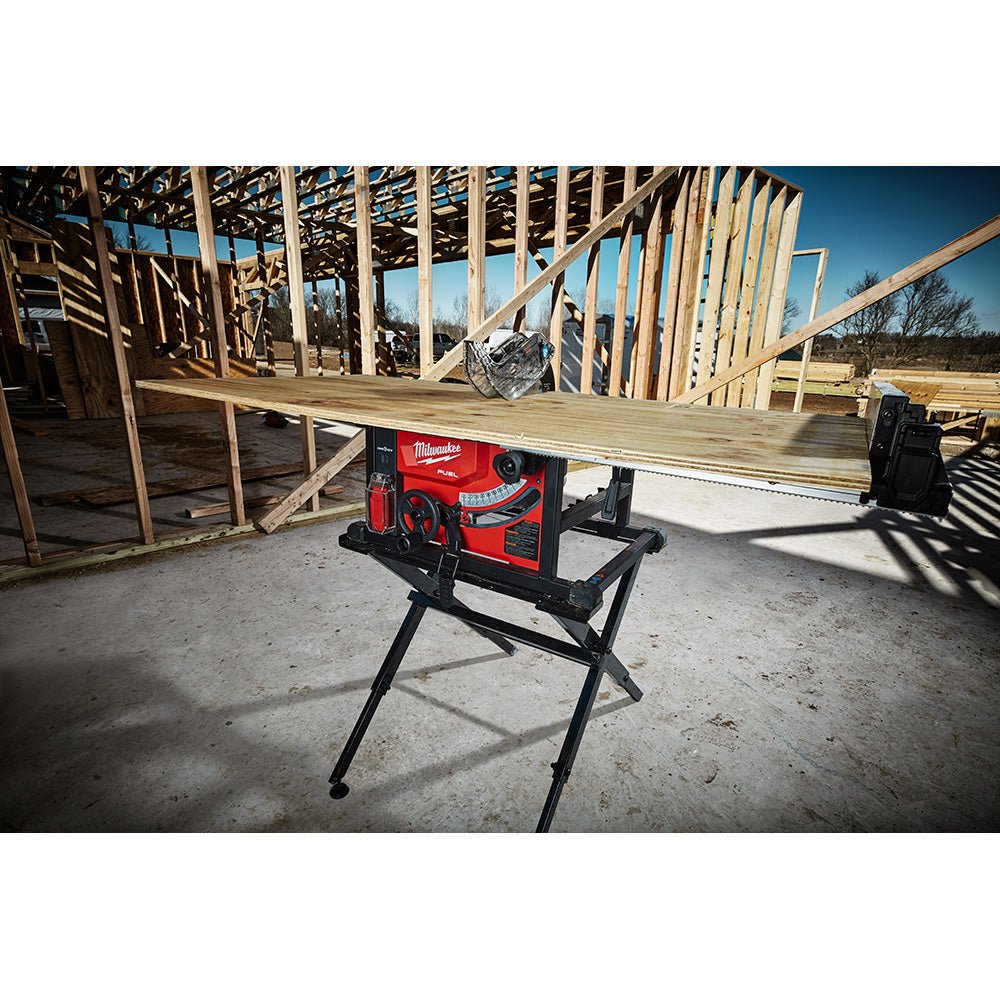 Milwaukee 48-08-0561 Black Heavy Duty Steel Compact Folding Table Saw Stand - Image 5