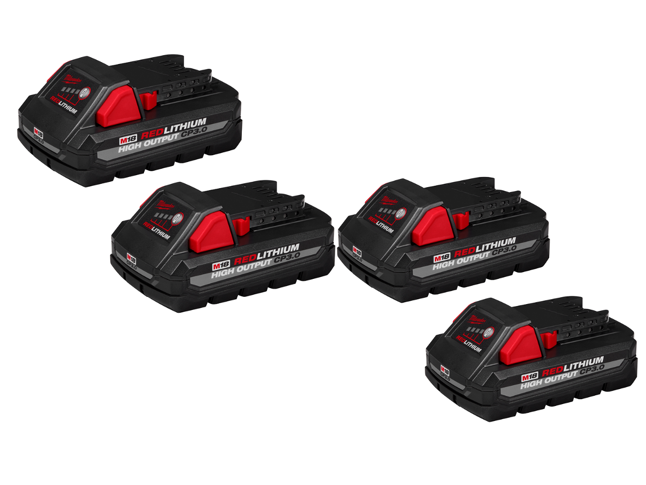 Milwaukee 48-11-1837x2 M18 REDLITHIUM HIGH OUTPUT CP3.0 Battery - 4 PK