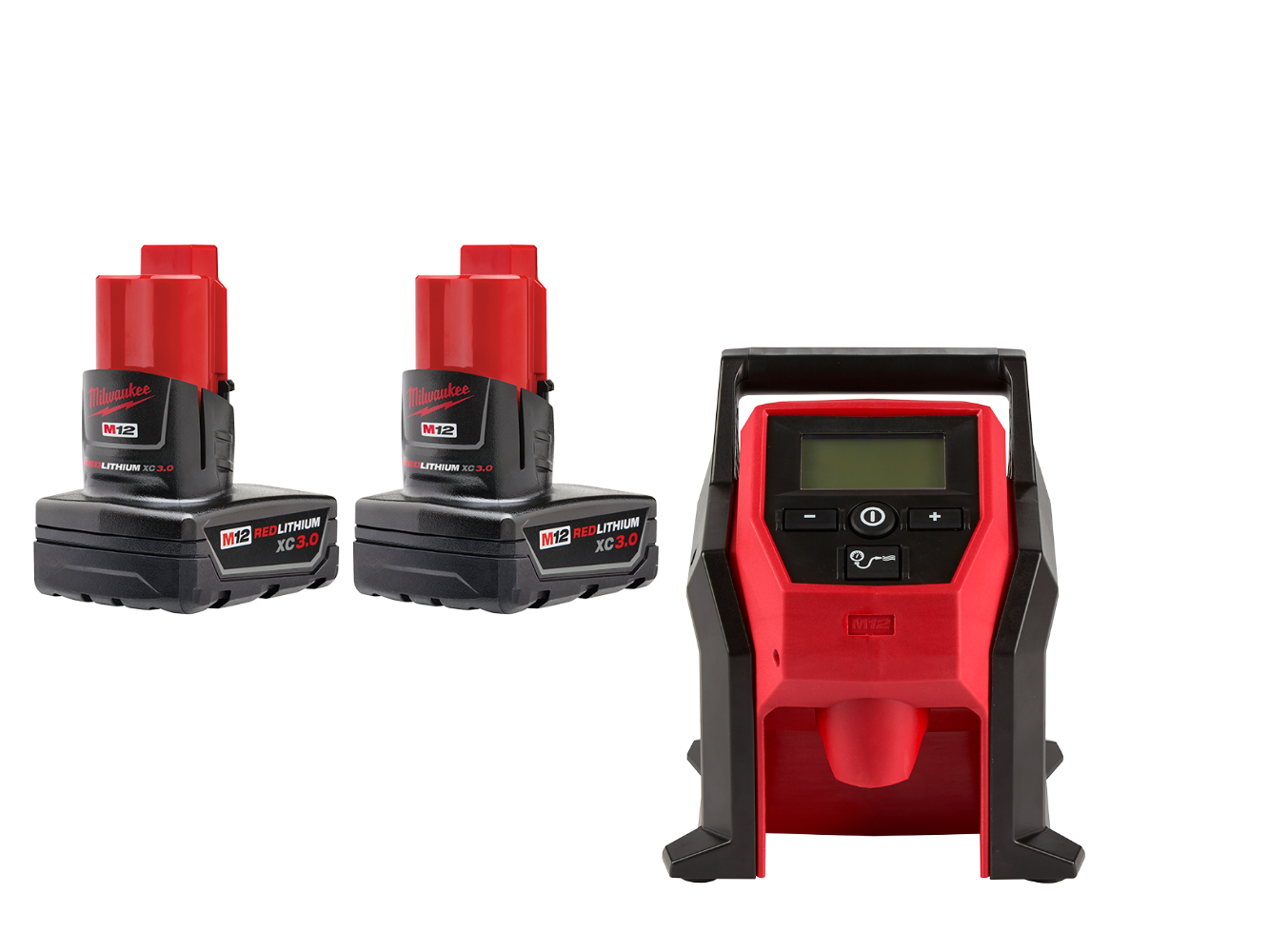 Milwaukee 48-11-2412INF M12 12V REDLITHIUM XC Battery - 2 PK w/ Inflator