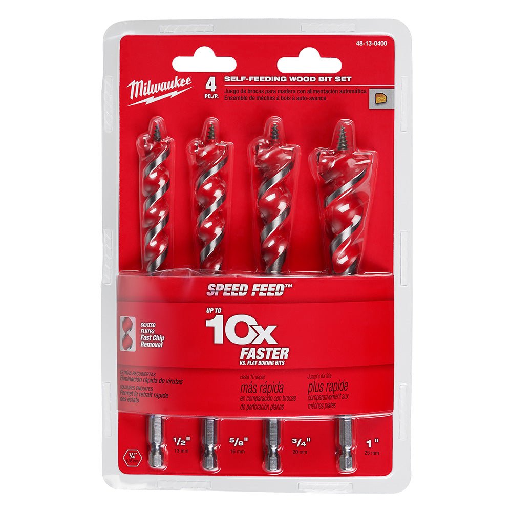 Milwaukee 48-13-0400 6-1/2" SPEED FEED Wood Bit Set w/ Double Wing Spurs - 4 PC - Image 6
