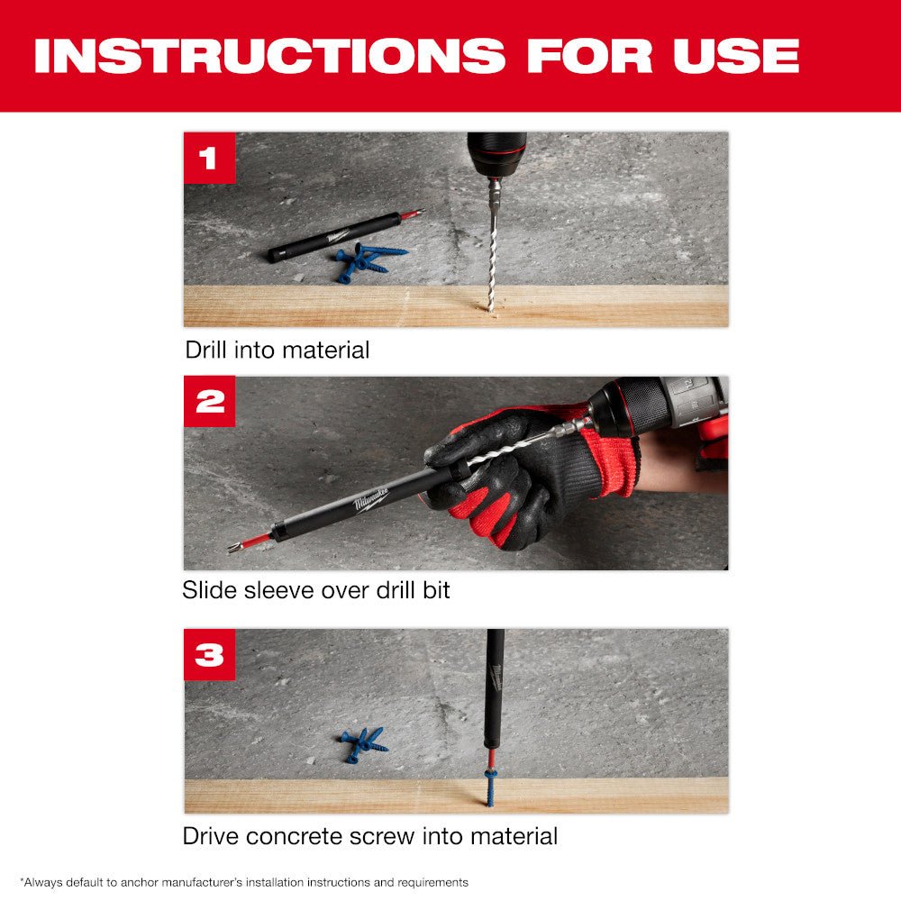 Milwaukee 48-20-8877 SHOCKWAVE Impact Carbide Drill Bit Concrete Screws - 7 PC - Image 6