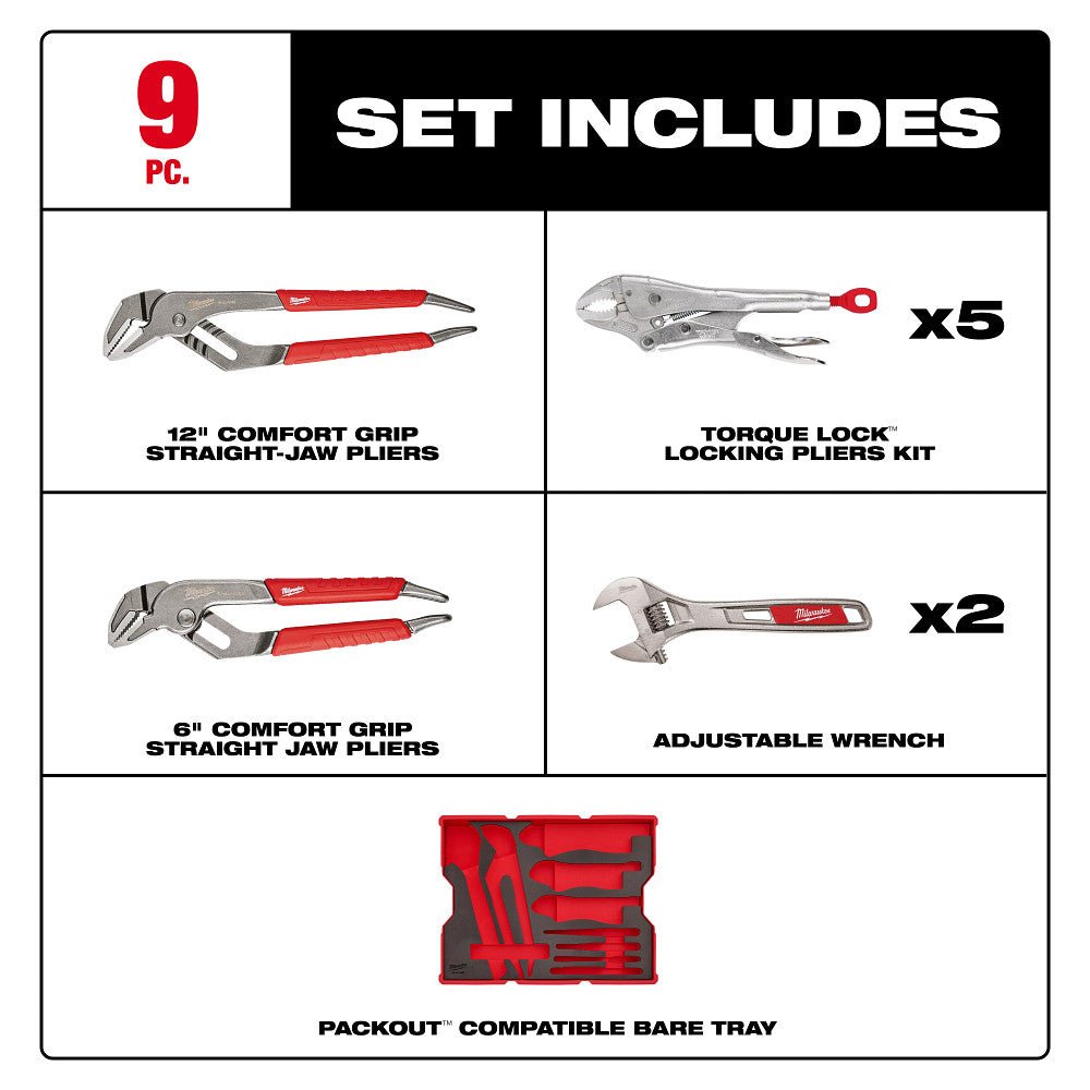 Milwaukee 48-22-0160 Pliers/Wrench Tool Set w/ PACKOUT Storage Drawers - 9PC - Image 2