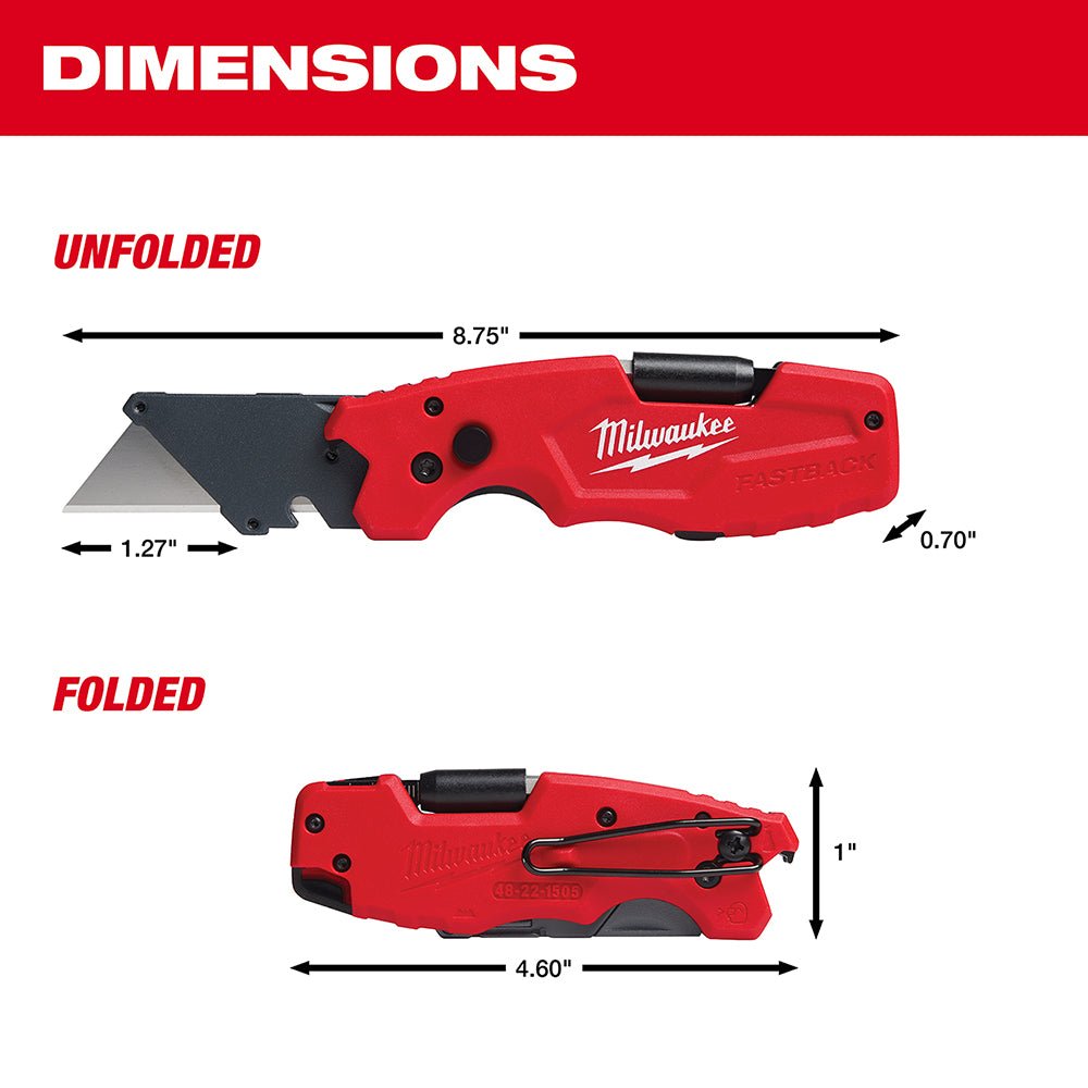 Milwaukee 48-22-1505 FASTBACK 6 in 1 Folding Utility Knife - Image 4