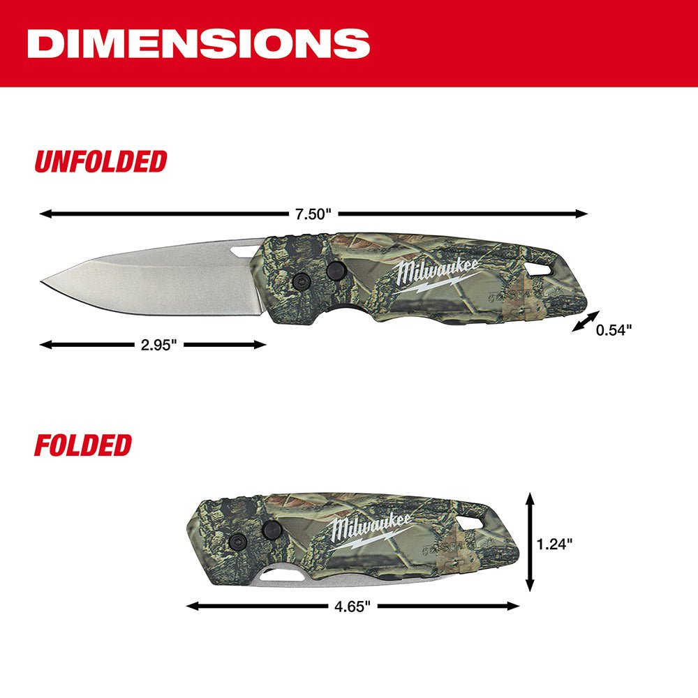 Milwaukee 48-22-1524 FASTBACK Camo Folding Pocket Knife - Image 3
