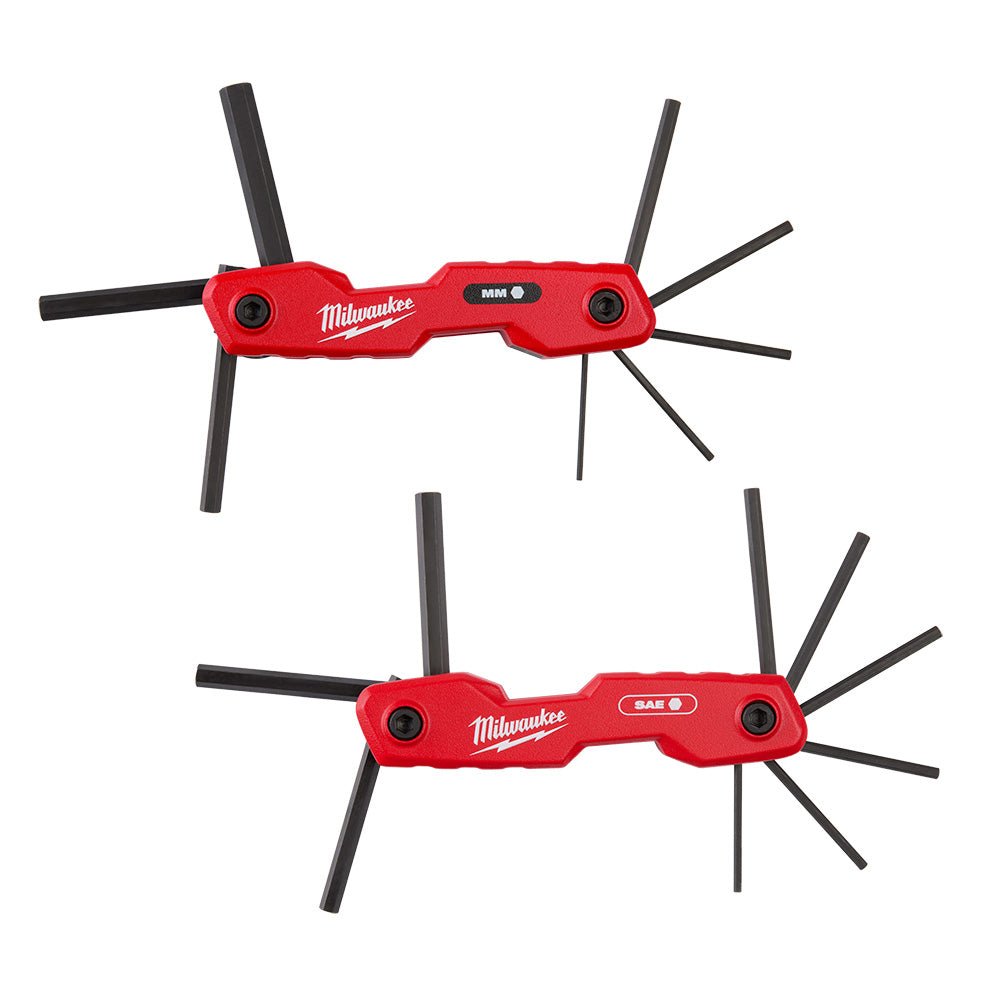 Milwaukee 48-22-2183 17 Key Folding Hex Key SAE/Metric Sets - 2PC