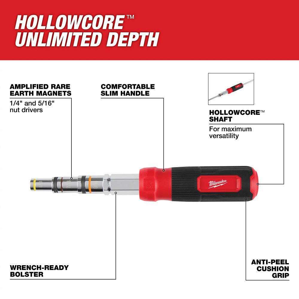 Milwaukee 48-22-2923 7-IN-1 HOLLOWCORE Multi-Nut Driver - Image 2