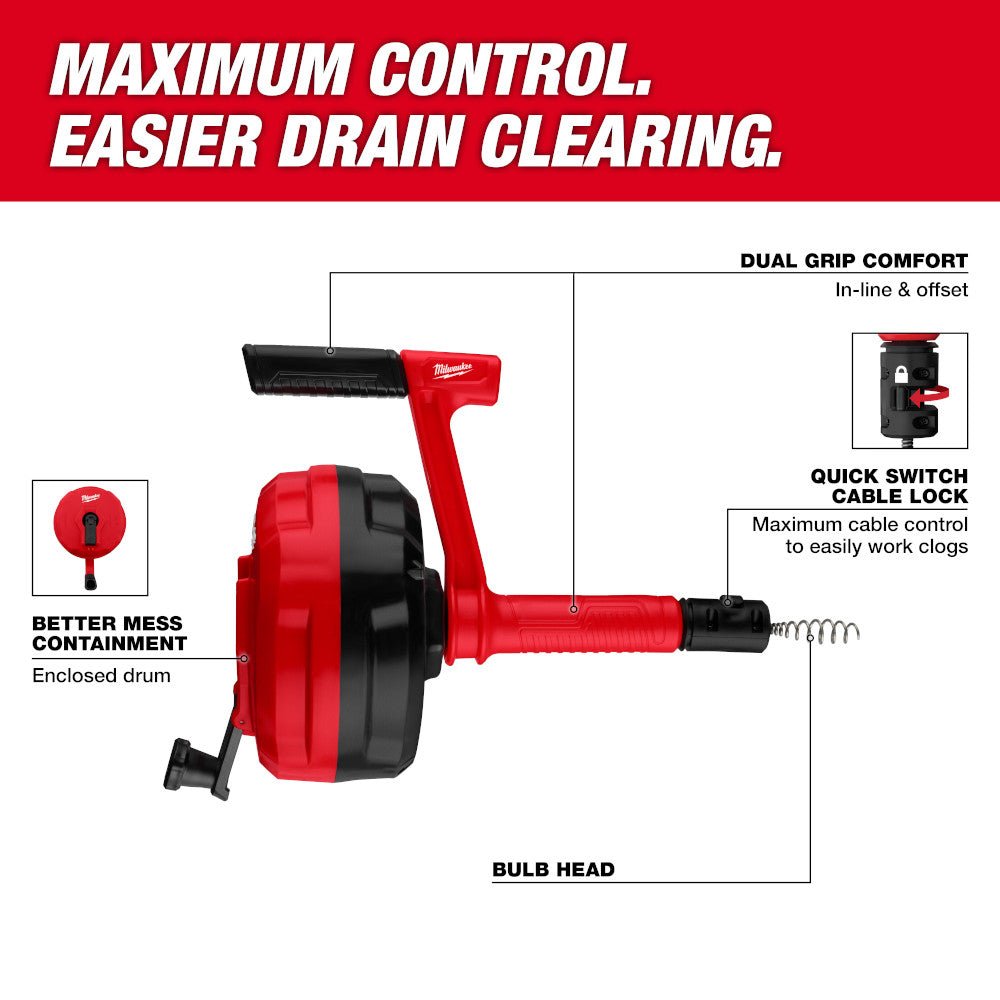 Milwaukee 48-2-57-60 25' Dual Grip Hand Auger w/ Quick Switch Cable Lock - Image 2